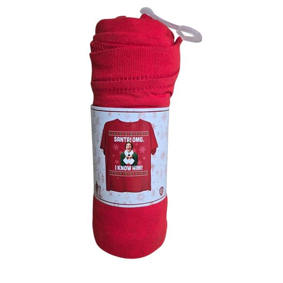 NWT Elf Red One Size Fits All Shirt "Santa! O.M.G. I Know Him" - Picture 1 of 3
